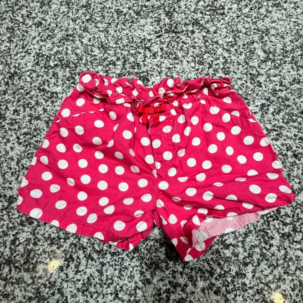 Gymboree Polka Dot Shorts Girls Size 8 Pink White Cotton Paperbag Waist Preppy
